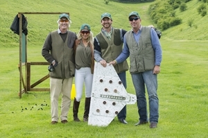 Sir Ian Botham (right) was among the special guests at the charity clay shoot at Warter Priory in June. His son Liam (2nd right) won the top prize on the second day of the event. Photocredit: Josh Harrison Media