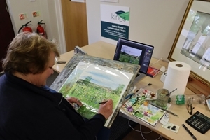 Artist Penny Richardson at work